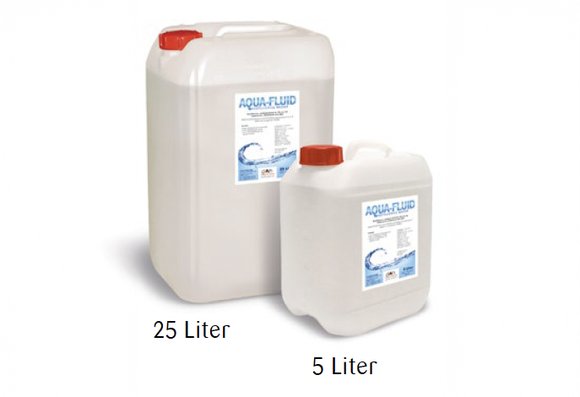 Durch Umkehrosmose demineralisiertes, destilliertes Wasser. Aqua-Fluid ist daher frei von gelösten Stoffen und fu?r alle Effektfeuer von design & heating geeignet.