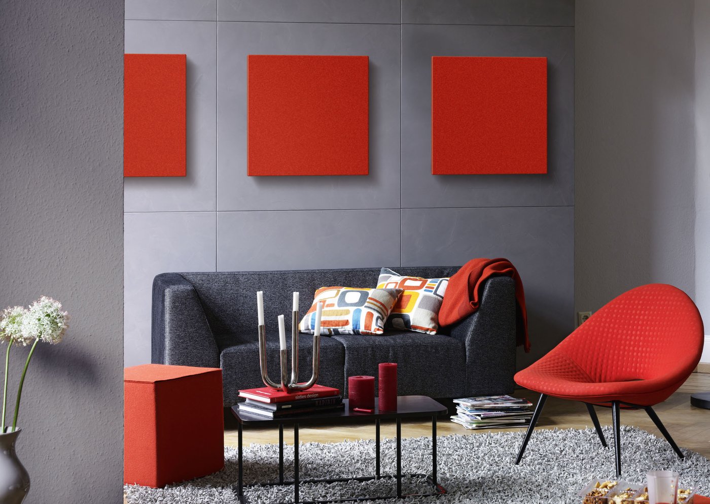 3 Heizpaneele Color Standard 30 d&h-300C - 3002 Rot