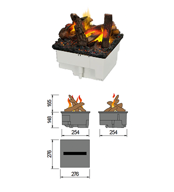 Basic-Fireline Top 250 mit Dekorholzauflage
